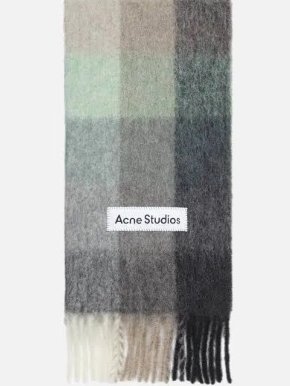 Acne Multicolor Fringe Wool Scarf